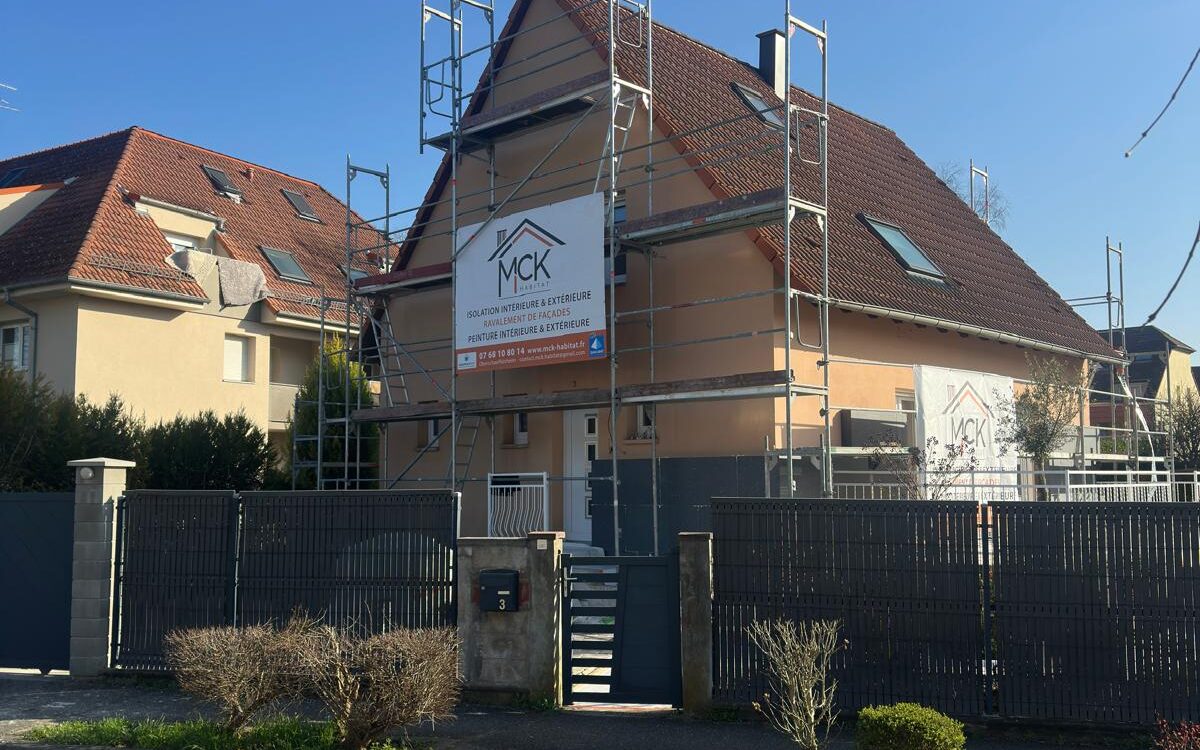 D&eacute;marrage d&rsquo;un chantier d&rsquo;isolation thermique par l&rsquo;ext&eacute;rieur &agrave; Wolfisheim (67202) Lingolsheim