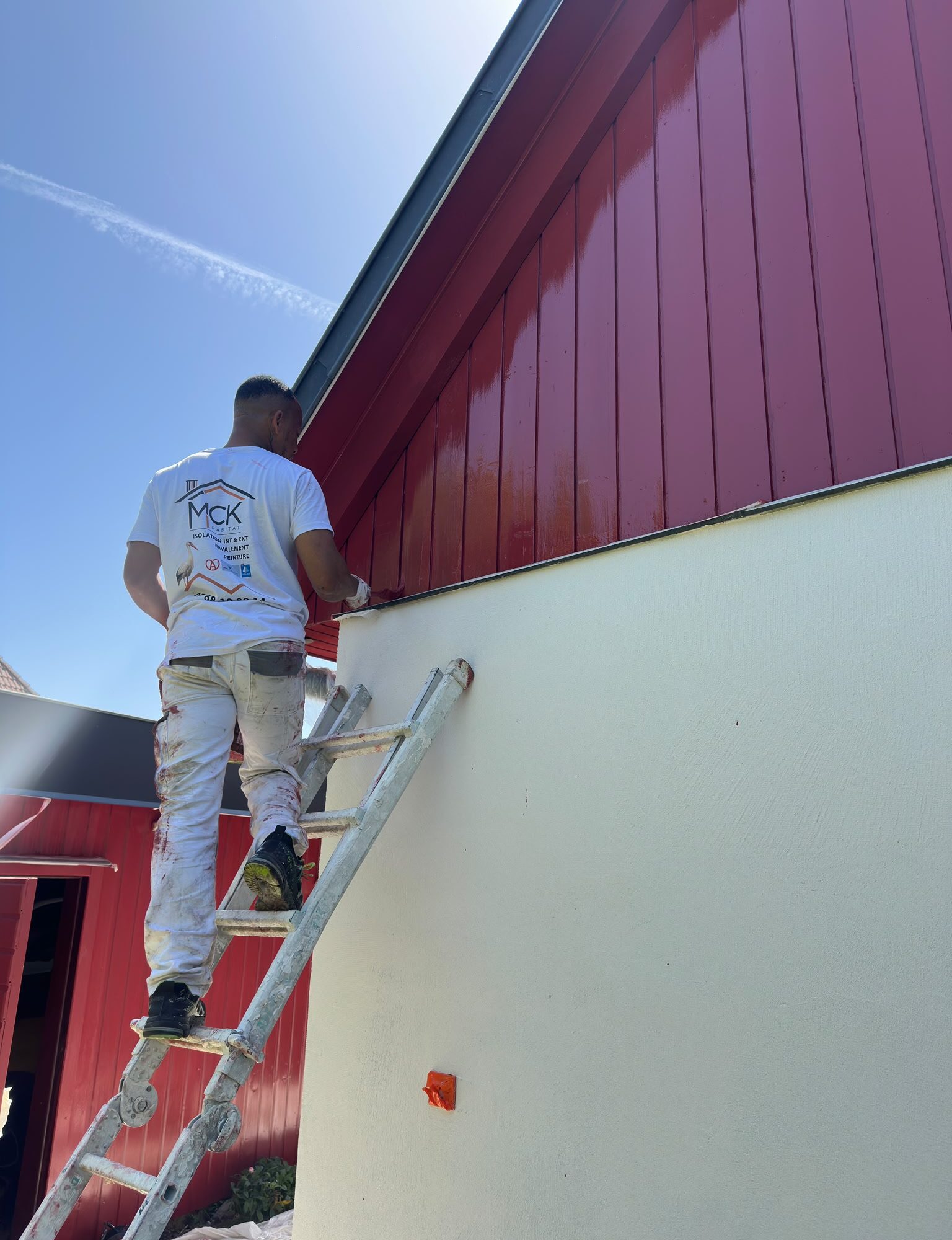 Chantier &agrave; Achenheim &ndash; Ravalement de fa&ccedil;ade et peinture du bardage bois Saverne