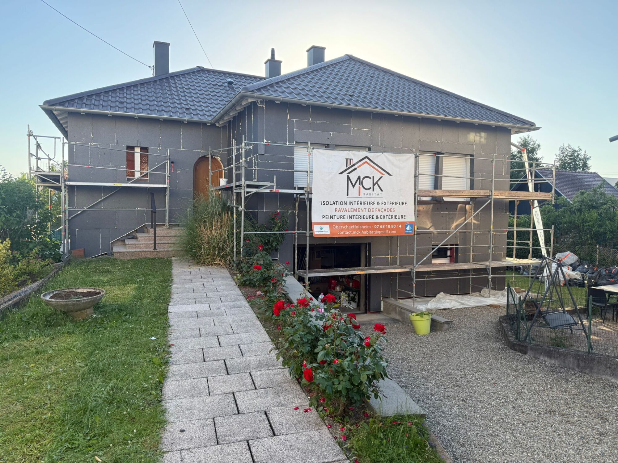 ISOLATION EXTERIEUR LINGOLSHEIM 1 1 | MCK Habitat Nouvelle réalisation MCK Habitat : isolation extérieure et crépi Caparol à Lingolsheim Sarrebourg 4
